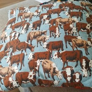 Vintage Cow Accent Throw Pillow 15x15